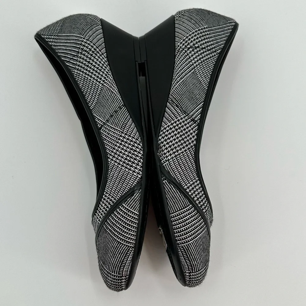 C.P. Company Women’s Robin Black & White Fabric & Patent Comfort Wedges Sz 9.5M